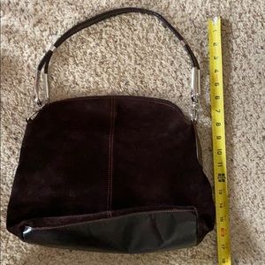 Brown suede Max handbag